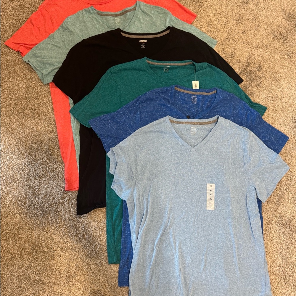 Assorted V-Neck and Crew-Neck T-Shirts